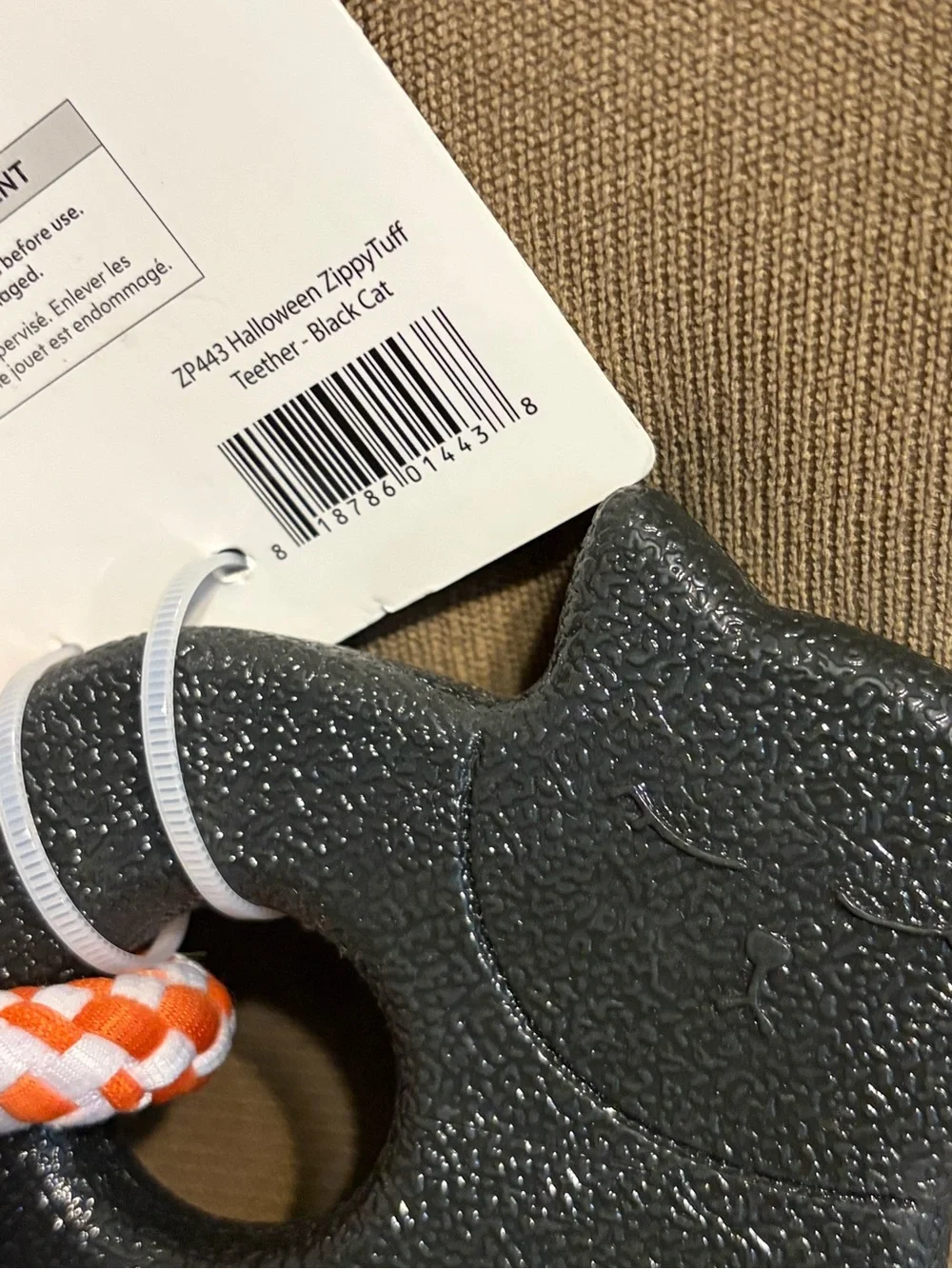 ZippyPaws Halloween ZippyTuff Teethers Black Cat, Dog Chew Toy